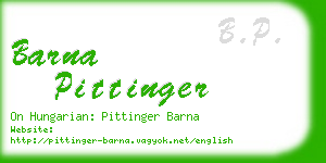 barna pittinger business card